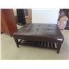 Image 2 : Leather/leather Style Ottoman with Magazine