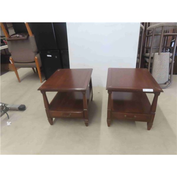 2 End Tables (Matching) with Drawer 21'' x 