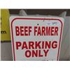 Image 2 : Beef Farmer Parking Sign Metal 12'' x 18''