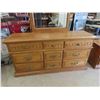 Image 2 : Oak Dresser 32'' x 19'' x 60'' , Mirror 33'' x 43'' & 
