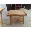 Image 4 : 2 Folding Wood TV Tables, Wicker Hamper, 