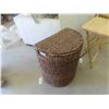 Image 8 : 2 Folding Wood TV Tables, Wicker Hamper, 