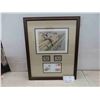 Image 1 : Numbered Print with 2 United Kingdom Stamps 17'' x