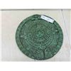 Image 1 : Vintage Aztec Mayan Calendar Sun Stone Malachite 