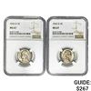 Image 1 : [2] 1943-D Silver Jefferson Nickel NGC MS67