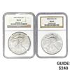 Image 1 : 1996/2000 [2] American Silver Eagles NGC MS69