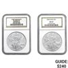 Image 1 : [2] 1999/2000 American $1 Silver Eagle NGC MS69