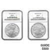 Image 1 : [2] 1996/2000 Am Silv Eagle $1 NGC MS69