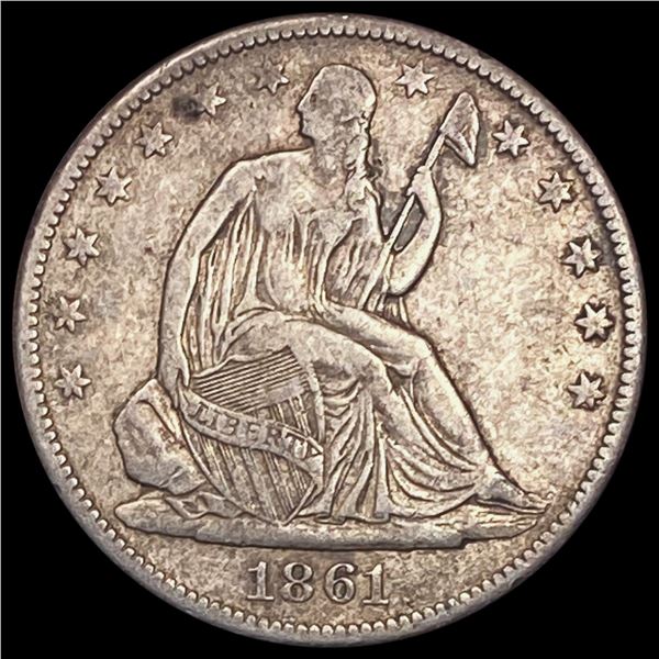 1861-O Seated Liberty Half Dollar LIGHTLY CIRCULATED