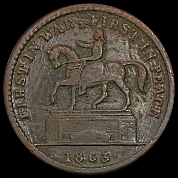 1863 Civil War Token - First in War LIGHTLY CIRCULATED