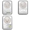 Image 2 : [3] 1991 -2012 Am Silver Eagles $1 NGC MS69