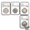 Image 1 : Lot of 4 NGC Certified Franklin Half Dollars