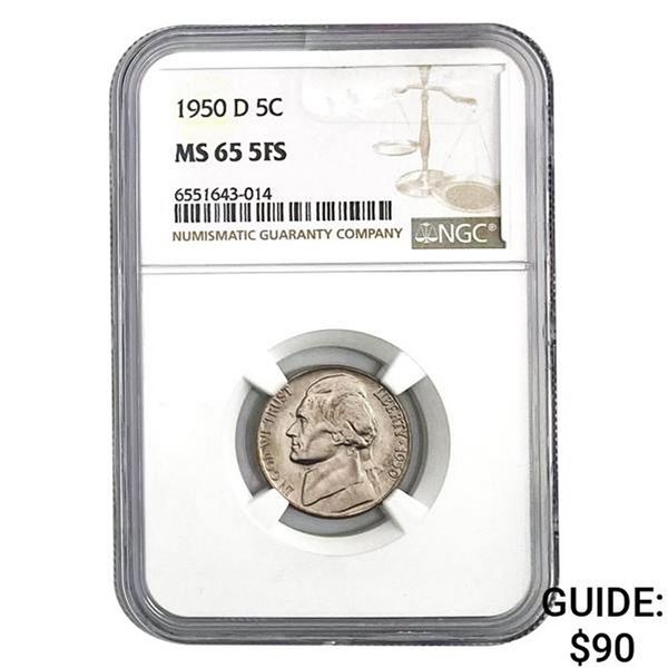 1950-D Jefferson Nickel NGC MS65 5FS