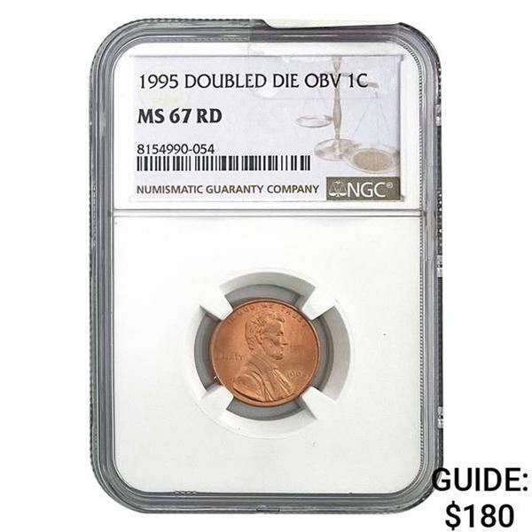 1995 Doubled Die Obverse 1C NGC MS67 RD