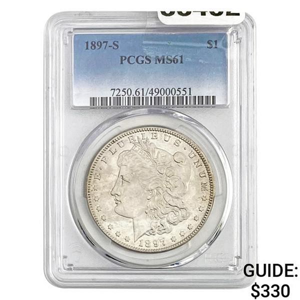 1897-S Morgan Silver Dollar PCGS MS61