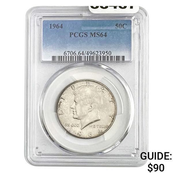 1964 Kennedy Half Dollar PCGS MS64