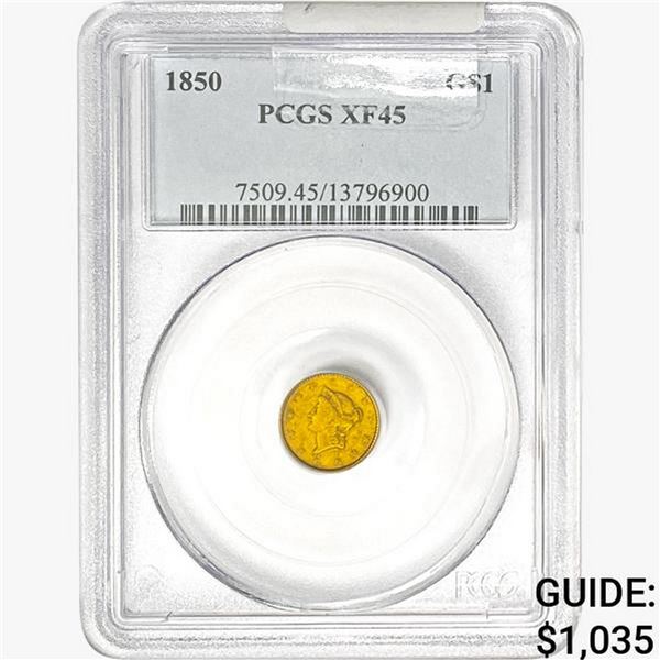 1850 Rare Gold Dollar PCGS XF45