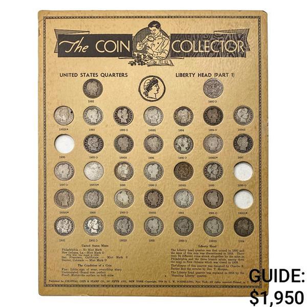 [32] 1892-1904 Barber Quarters in Coin Board