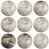1996-1998 GEM BU American Silver Eagle Lot [9 Coins]