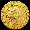 Image 1 : 1911 Indian Head $2.50 Quarter Eagle CLOSELY UNCIRCULATED