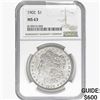 Image 1 : 1902 Morgan Silver Dollar NGC MS63