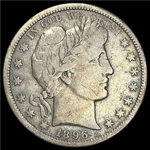 1896-S Barber Half Dollar LIGHTLY CIRCULATED