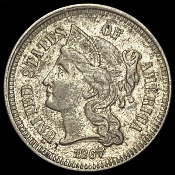 1867 Three-Cent Nickel CLOSELY UNCIRCULATED