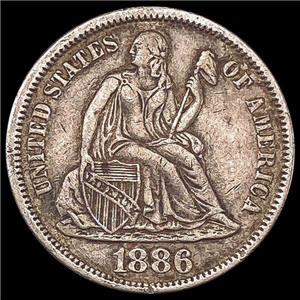 1886 Seated Liberty Dime NEARLY UNCIRCULATED