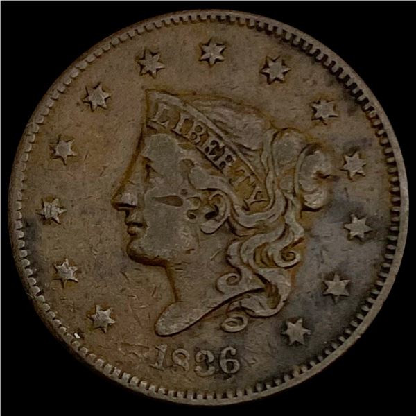 1836 Coronet Head Large Cent LIGHTLY CIRCULATED