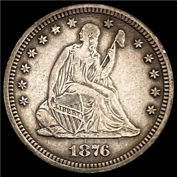 1876-CC Seated Liberty Quarter LIGHTLY CIRCULATED