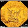 1851 "887" Thous Augustus Humbert $50 Gold Assay UNCIRCULATED