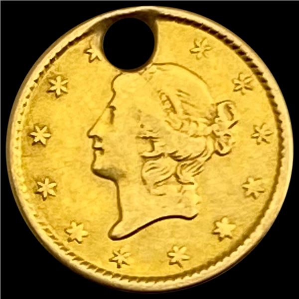 1853 Liberty Head Gold Dollar (holed) HIGH GRADE
