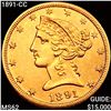 Image 1 : 1891-CC $5 Gold Half Eagle UNCIRCULATED