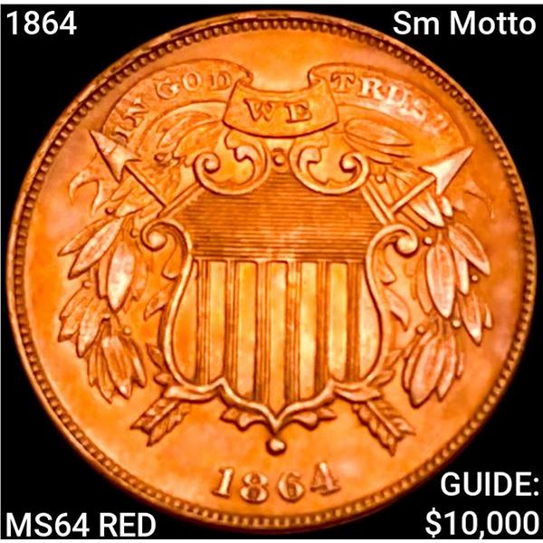1864 Sm Motto Two Cent Piece CHOICE BU RD