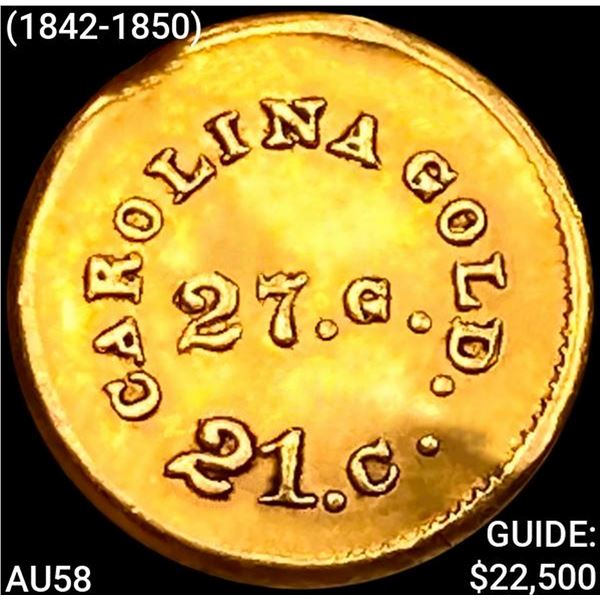 (1842-1850) 27G, 21C Plain Edge Bechtler Gold Dollar CHOICE AU