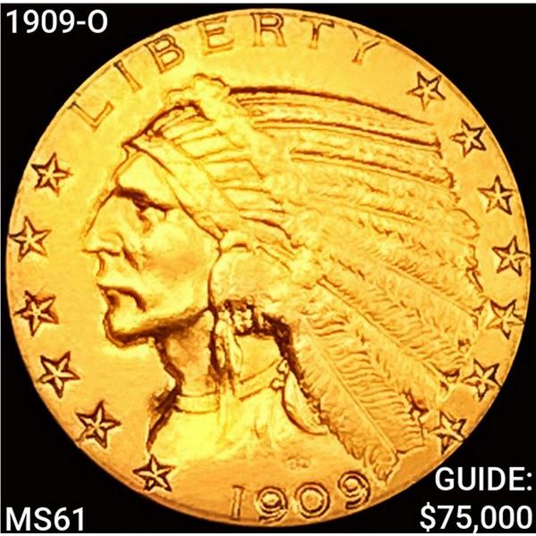 1909-O $5 Gold Half Eagle UNCIRCULATED