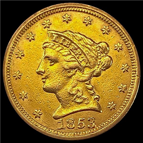 1853 Liberty Head Quarter Eagle CLOSELY UNCIRCULATED