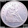 1860-O Seated Liberty Silver Dollar CHOICE BU