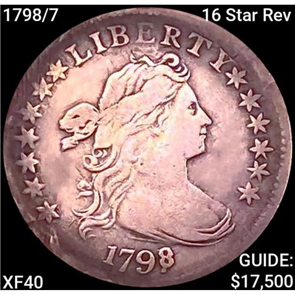 1798/7 16 Star Rev Draped Bust Dime NEARLY UNCIRCULATED