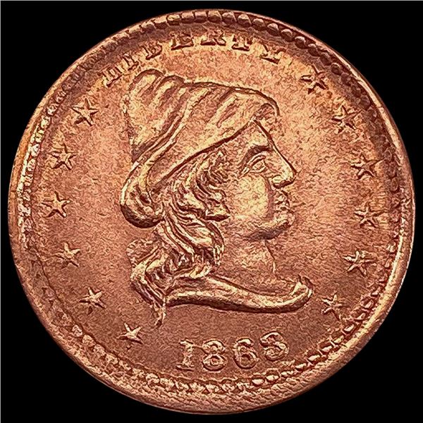 1863 Civil War Token "Our Army" CHOICE AU