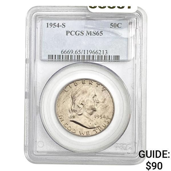 1954-S Franklin Half Dollar PCGS MS65