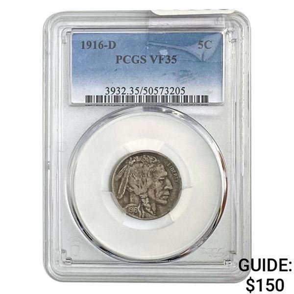 1916-D Buffalo Nickel PCGS VF35