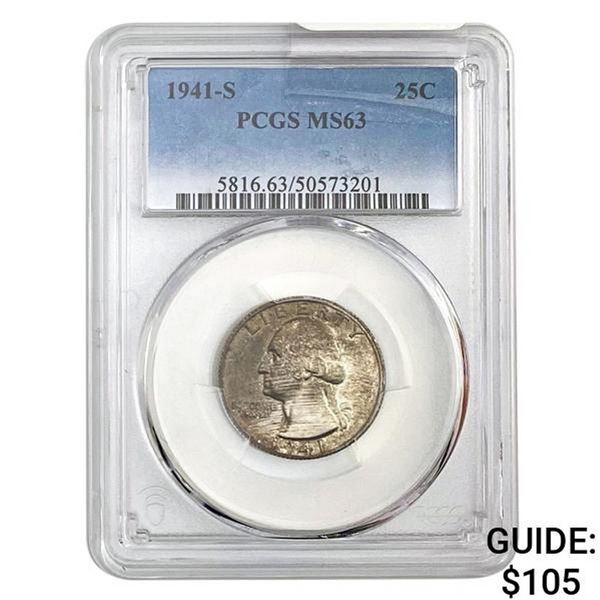 1941-S Washington Quarter PCGS MS63
