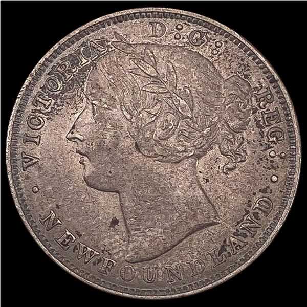 1865 Newfoundland 20 Cents NEARLY UNCIRCULATED