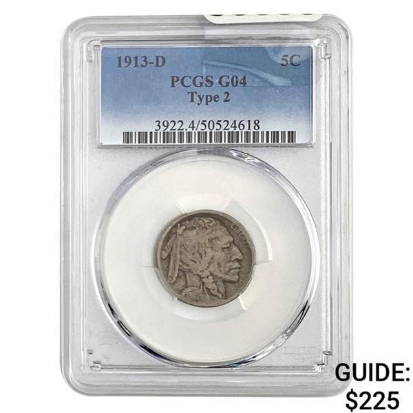 1913-D Buffalo Nickel Type 2 PCGS G04