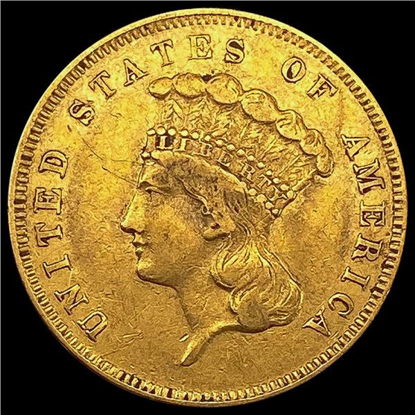 1855 $3 Indian Princess Head Gold CLOSELY UNCIRCULATED