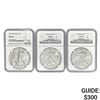 Image 1 : 2014/2016/2018 Eagle $1 NGC MS69 [3 Coins]