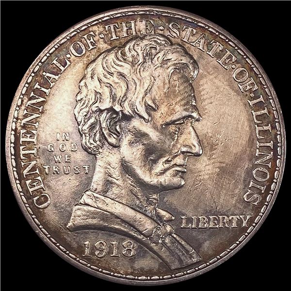 1918 Illinois Centennial Half Dollar CLOSELY UNCIRCULATED