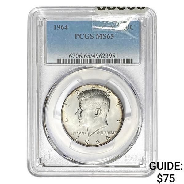 1964 Kennedy Half Dollar PCGS MS65