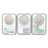 Image 2 : Lot of 3 NGC Certified $1 Silver Eagles